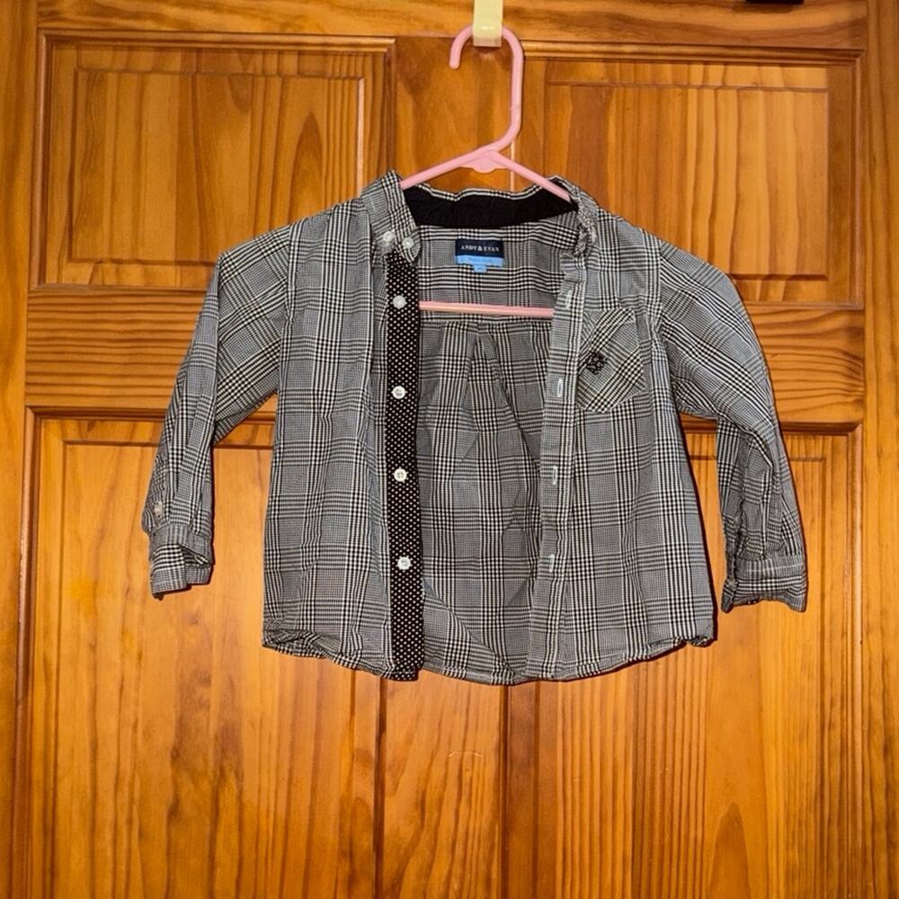 Andy & Evan YouAndy & Evan Youth Button Down Black and White Button Down Size 4T
